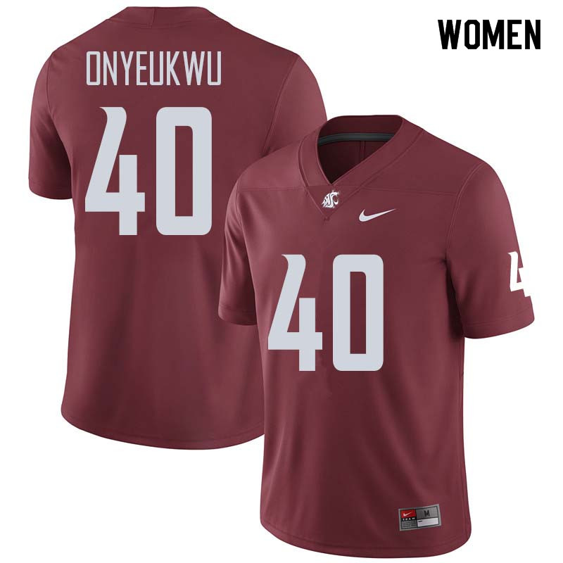 Women #40 Chima Onyeukwu Washington State Cougars College Football Jerseys Sale-Crimson - Click Image to Close
